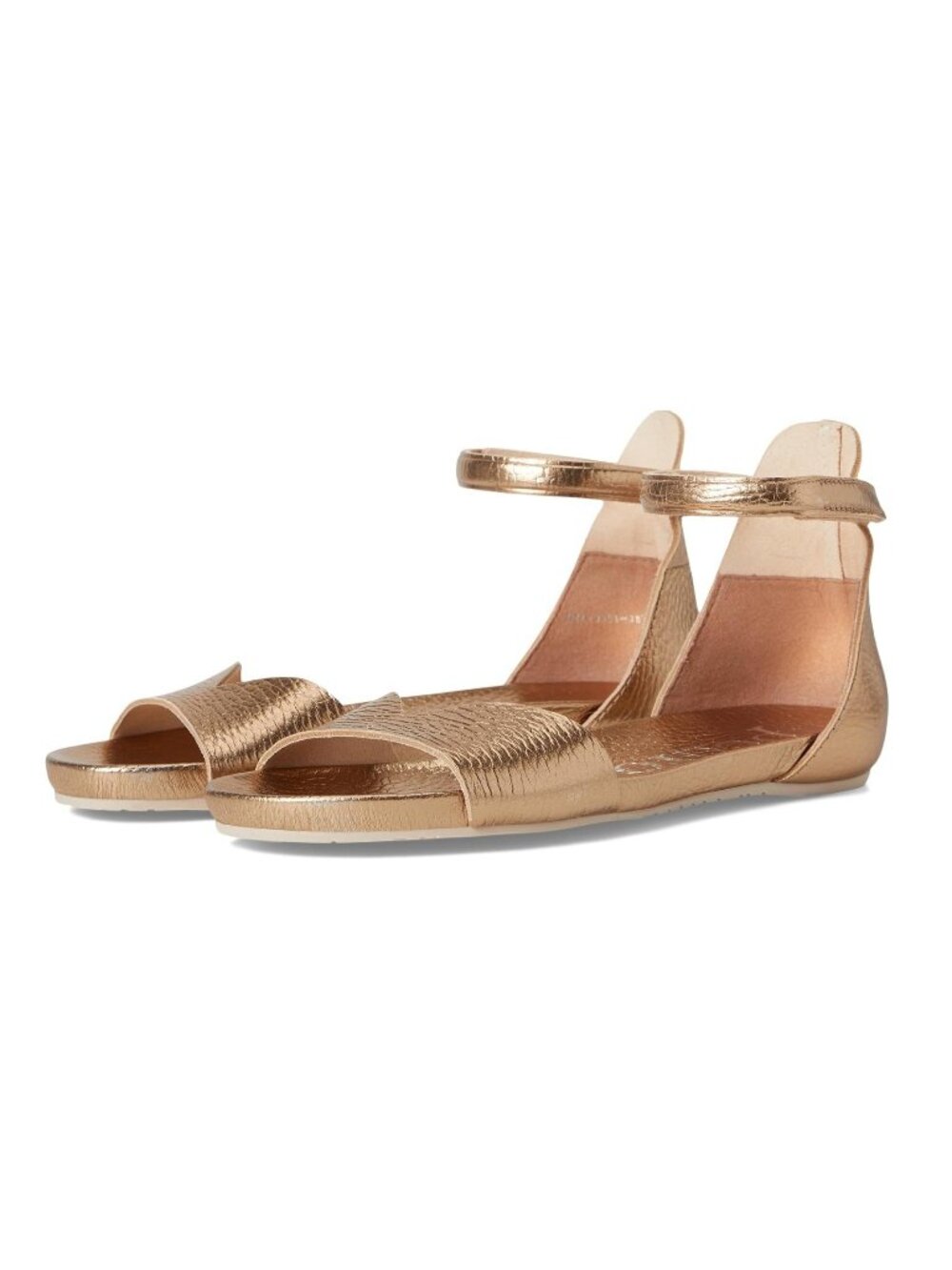 $600 PEDRO GARCIA JELA FLAT SANDAL V DETAIL strap rose gold leather 39 (DD17)